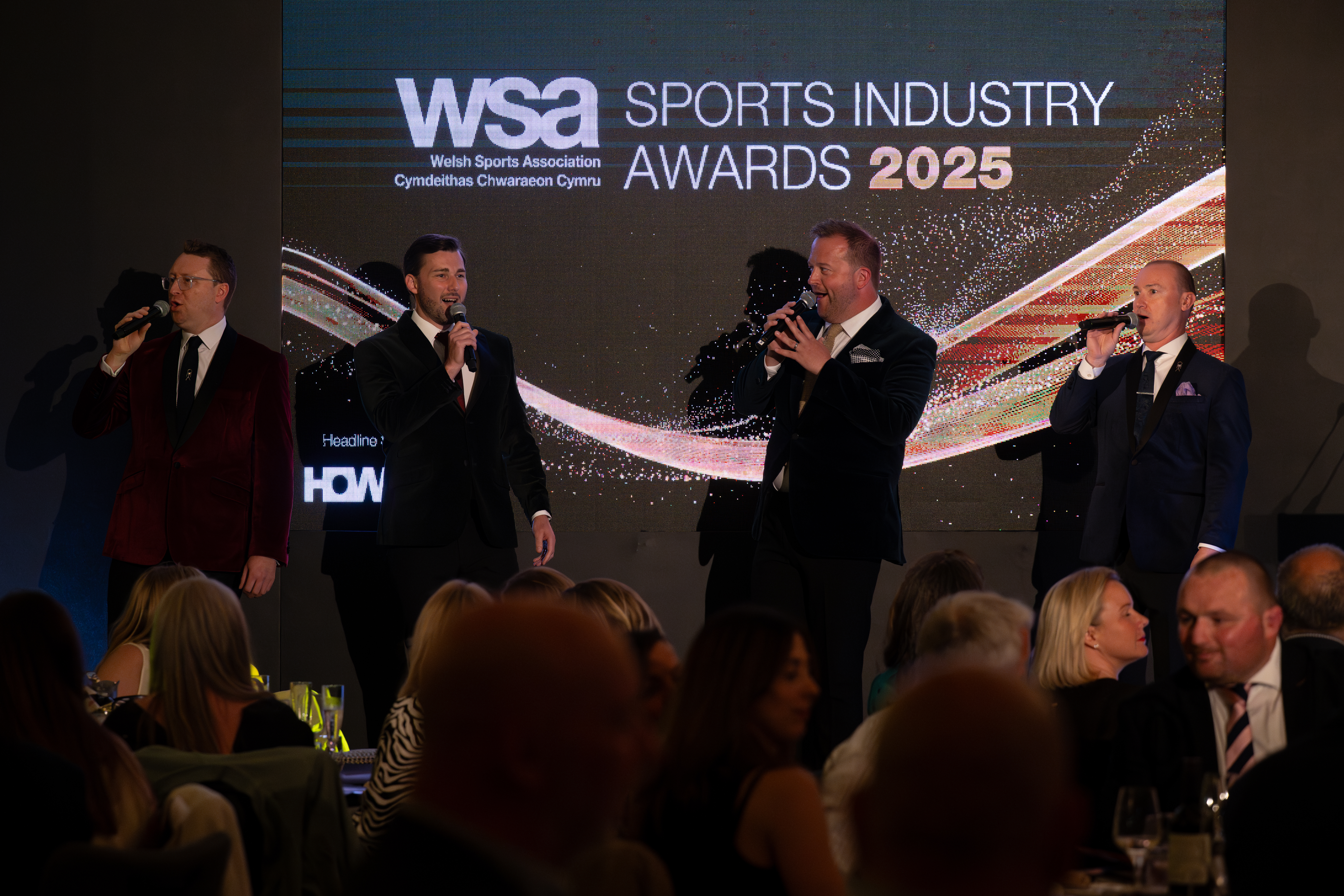 Only Four Men Aloud sing on stage at the WSA Awards 2025